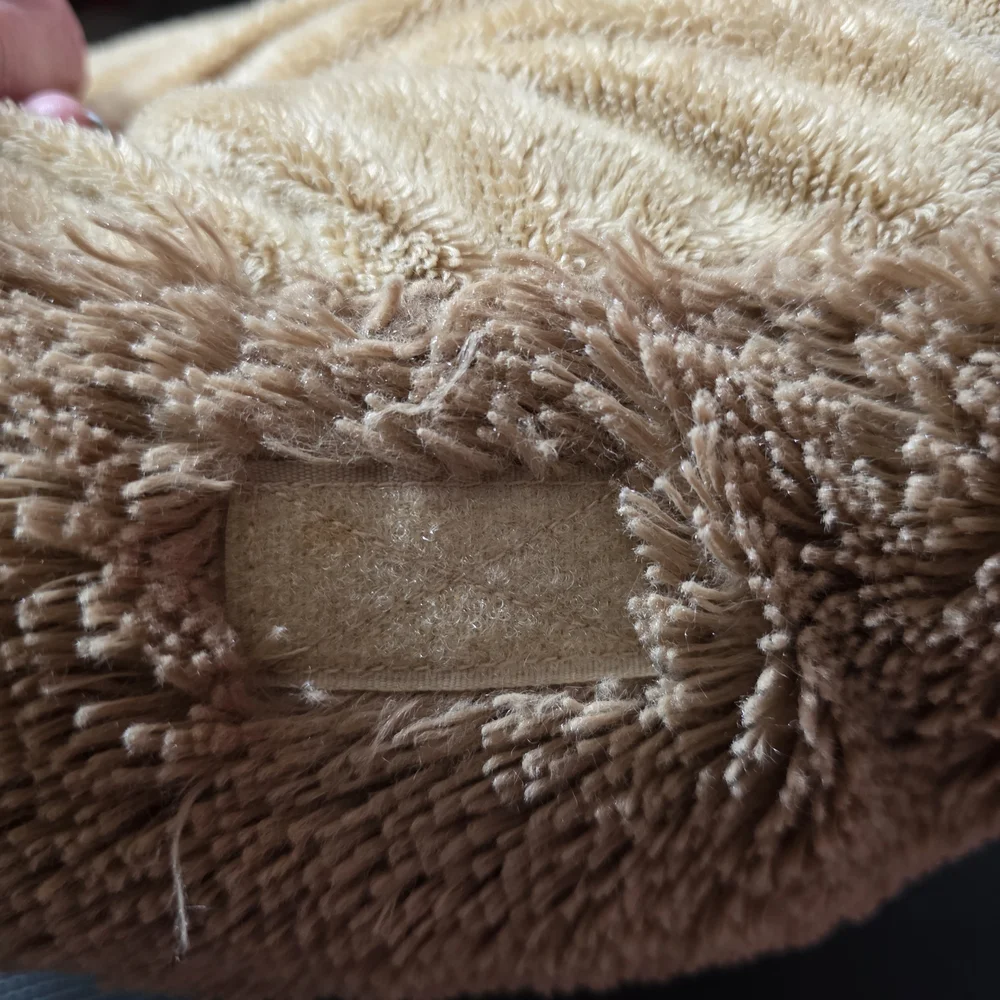 Cozy Plush Dog-Shaped Pet Pillow Bed - Tan